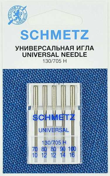 Иглы Schmetz универсальные (70x1, 80x2, 90x1, 100х1), 5 шт в Железногорске